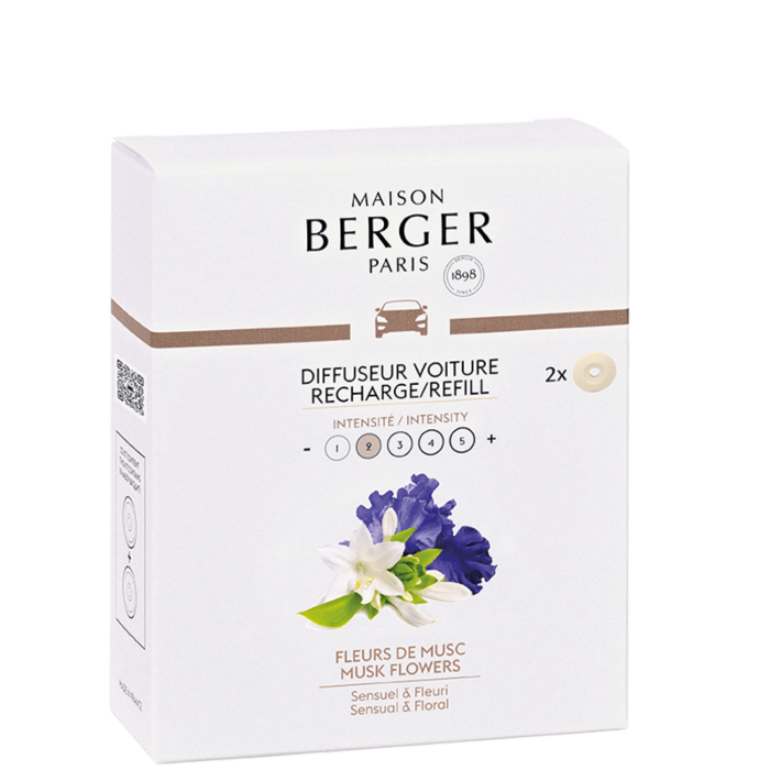 Maison Berger Set of 2 Musk Flowers Car Diffuser Refills